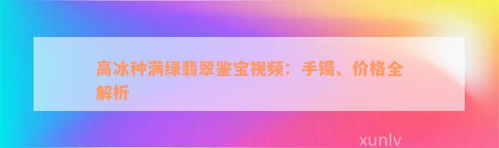 高冰种满绿翡翠鉴宝视频：手镯、价格全解析