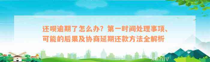 还款逾期了怎么办？第一时间处理事项、可能的后果及协商延期还款方法全解析