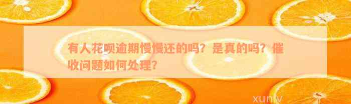 有人花呗逾期慢慢还的吗？是真的吗？催收问题如何处理？