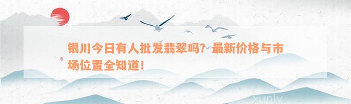 银川今日有人批发翡翠吗？最新价格与市场位置全知道！