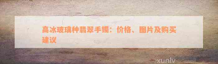 高冰玻璃种翡翠手镯：价格、图片及购买建议