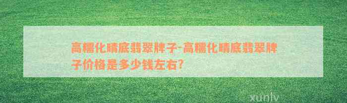 高糯化晴底翡翠牌子-高糯化晴底翡翠牌子价格是多少钱左右?