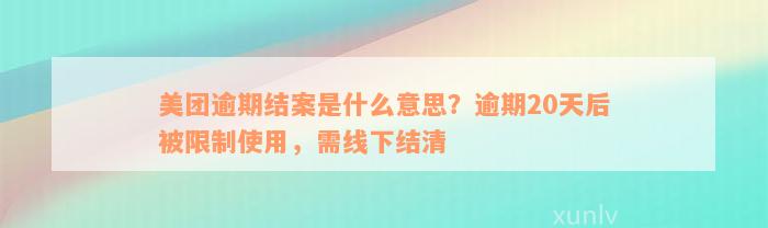 美团逾期结案是什么意思？逾期20天后被限制使用，需线下结清