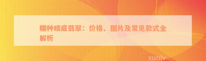 糯种晴底翡翠：价格、图片及常见款式全解析