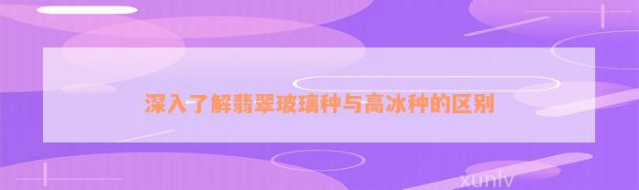 深入了解翡翠玻璃种与高冰种的区别