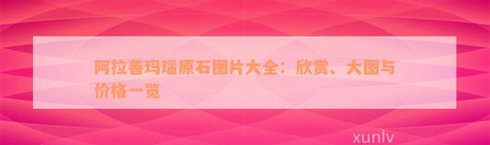 阿拉善玛瑙原石图片大全：欣赏、大图与价格一览