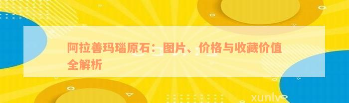 阿拉善玛瑙原石：图片、价格与收藏价值全解析