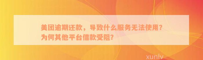 美团逾期还款，导致什么服务无法使用？为何其他平台借款受阻？