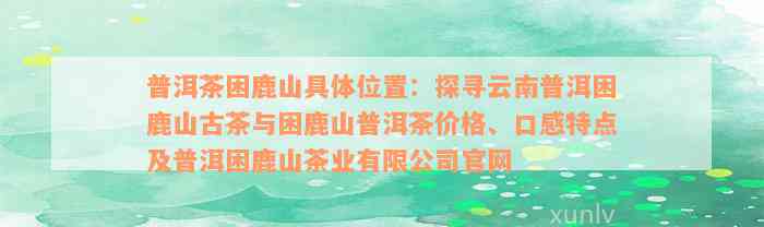 普洱茶困鹿山具体位置：探寻云南普洱困鹿山古茶与困鹿山普洱茶价格、口感特点及普洱困鹿山茶业有限公司官网