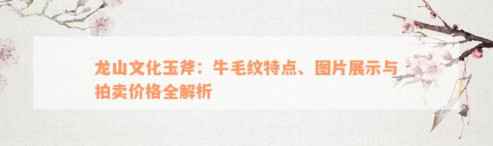 龙山文化玉斧：牛毛纹特点、图片展示与拍卖价格全解析