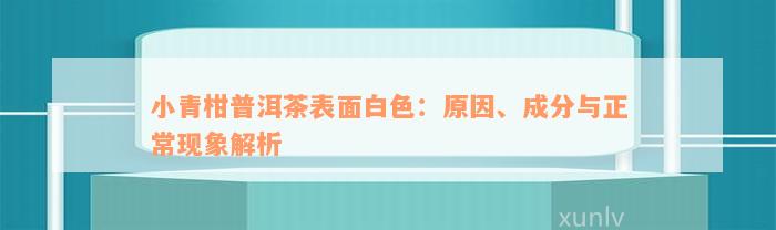 小青柑普洱茶表面白色：原因、成分与正常现象解析