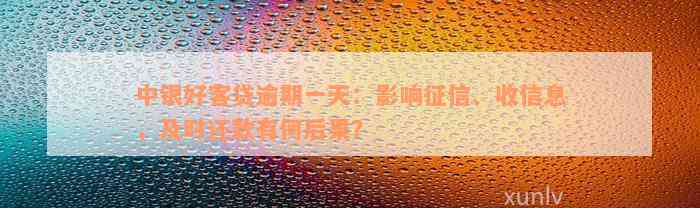 中银好客贷逾期一天：影响征信、收信息，及时还款有何后果？