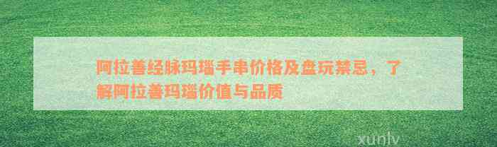 阿拉善经脉玛瑙手串价格及盘玩禁忌，了解阿拉善玛瑙价值与品质