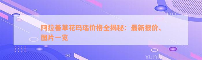 阿拉善草花玛瑙价格全揭秘：最新报价、图片一览