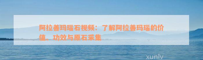 阿拉善玛瑙石视频：了解阿拉善玛瑙的价值、功效与原石采集