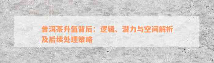 普洱茶升值背后：逻辑、潜力与空间解析及后续处理策略