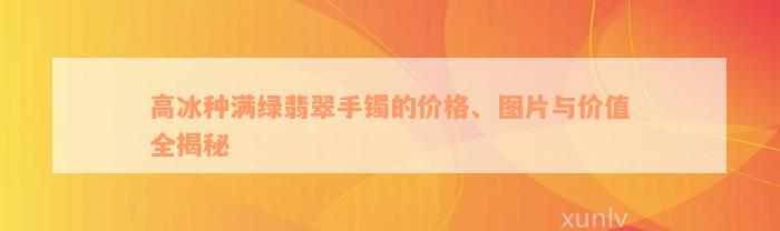 高冰种满绿翡翠手镯的价格、图片与价值全揭秘