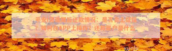 平安i贷逾期后还款情况：是否会上征信？如何在APP上操作？还款账户是什么？