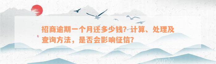 招商逾期一个月还多少钱？计算、处理及查询方法，是否会影响征信？