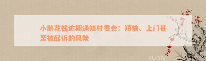 小鹅花钱逾期通知村委会：短信、上门甚至被起诉的风险