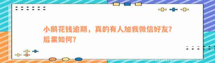 小鹅花钱逾期，真的有人加我微信好友？后果如何？