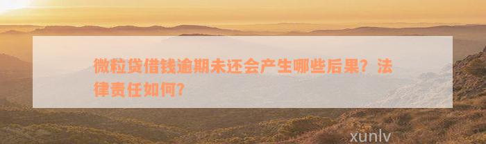 微粒贷借钱逾期未还会产生哪些后果？法律责任如何？