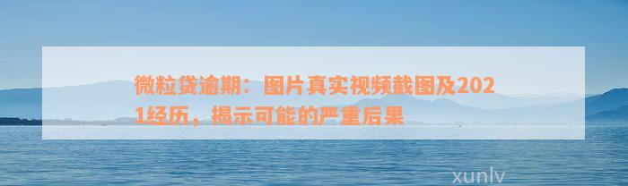 微粒贷逾期：图片真实视频截图及2021经历，揭示可能的严重后果