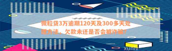 微粒贷3万逾期120天及300多天处理方法，欠款未还是否会被诈骗？