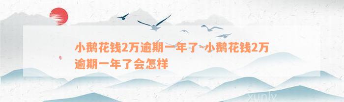 小鹅花钱2万逾期一年了-小鹅花钱2万逾期一年了会怎样