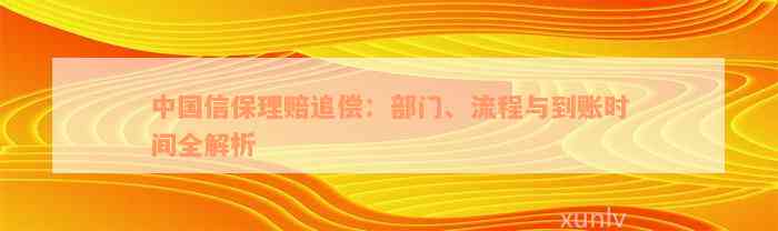 中国信保理赔追偿：部门、流程与到账时间全解析