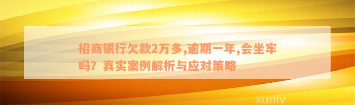 招商银行欠款2万多,逾期一年,会坐牢吗？真实案例解析与应对策略