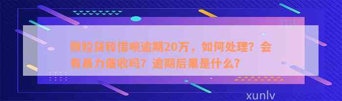 微粒贷和借呗逾期20万，如何处理？会有暴力催收吗？逾期后果是什么？