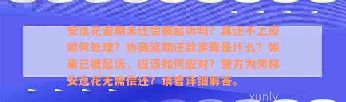 安逸花逾期未还会被起诉吗？真还不上应如何处理？协商延期还款步骤是什么？如果已被起诉，应该如何应对？警方为何称安逸花无需偿还？请看详细解答。