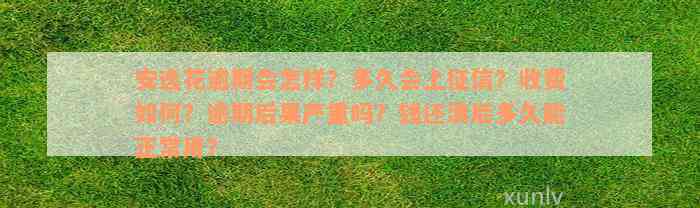 安逸花逾期会怎样？多久会上征信？收费如何？逾期后果严重吗？钱还清后多久能正常用？