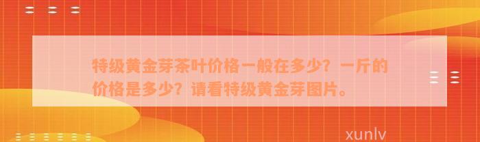 特级黄金芽茶叶价格一般在多少？一斤的价格是多少？请看特级黄金芽图片。