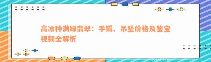 高冰种满绿翡翠：手镯、吊坠价格及鉴宝视频全解析