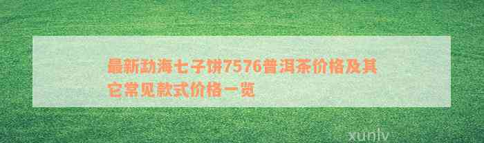 最新勐海七子饼7576普洱茶价格及其它常见款式价格一览