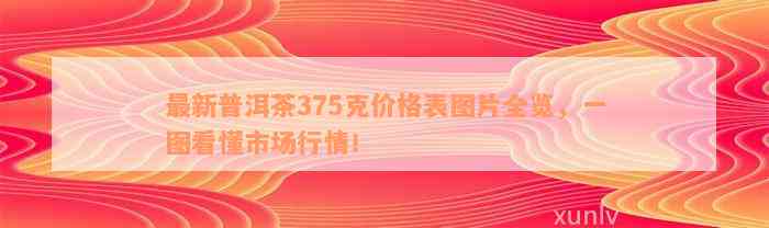 最新普洱茶375克价格表图片全览，一图看懂市场行情！