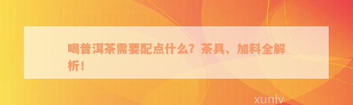 喝普洱茶需要配点什么？茶具、加料全解析！