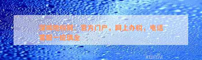 深圳地税网：官方门户，网上办税，电话客服一应俱全