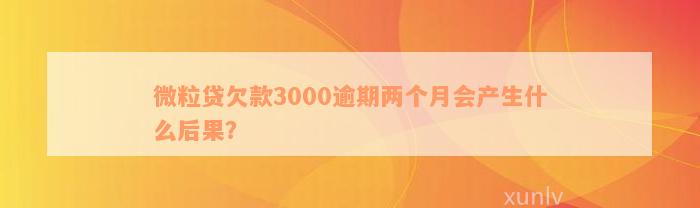 微粒贷欠款3000逾期两个月会产生什么后果？