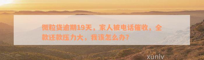 微粒贷逾期19天，家人被电话催收，全款还款压力大，我该怎么办？