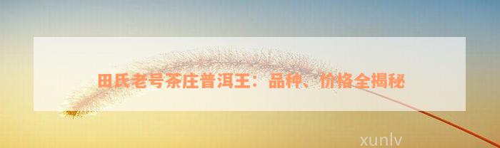 田氏老号茶庄普洱王：品种、价格全揭秘