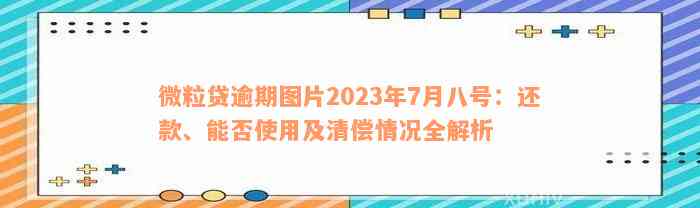 微粒贷逾期图片2023年7月八号：还款、能否使用及清偿情况全解析