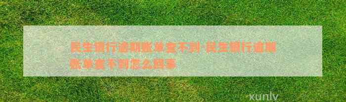 民生银行逾期账单查不到-民生银行逾期账单查不到怎么回事