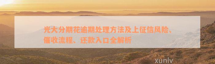 光大分期花逾期处理方法及上征信风险、催收流程、还款入口全解析