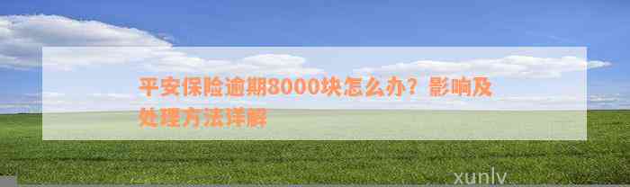 平安保险逾期8000块怎么办？影响及处理方法详解