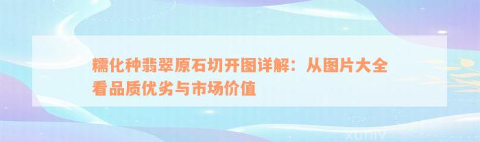 糯化种翡翠原石切开图详解：从图片大全看品质优劣与市场价值