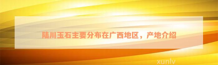 陆川玉石主要分布在广西地区，产地介绍