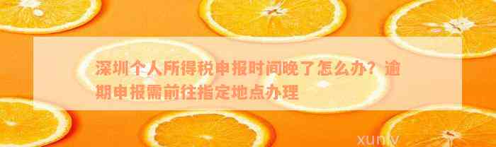 深圳个人所得税申报时间晚了怎么办？逾期申报需前往指定地点办理